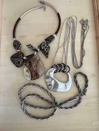 3 Costume Contemporary Necklaces-J29