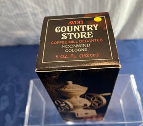 Vintage Avon Country Store Coffe Mill Decanter Moonwind Cologne 5oz.
