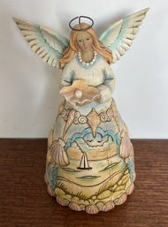 Jim Shore 2003  'Safekeeper Of The Sea & Seashores' Carved Angel 8' Tall Christmas Or Year Round