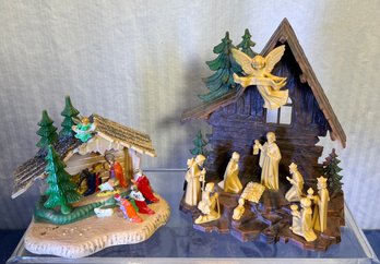 2 Vintage Plastic Nativity Sets