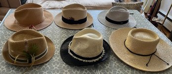 6 Creme Of The Crop Straw Hats Includes One Wide Brim - H07