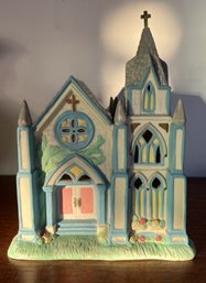 Vintage Cottontail Lane Cathedral With Cross 6' X 6.5' X 8.25' To Tip Of Cross Easter Or Christmas