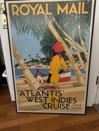 Vintage Royal Mail Atlantis West Indies Cruise Poster