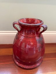 Tall Deep Red Ceramic Pot - DR8