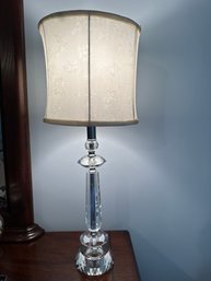 Pair Of Cut And Polished Crystal And Chrome Lamps - 1B8