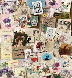 LOT 100 Assorted Vintage Greeting Cards Postcards  & Valentines