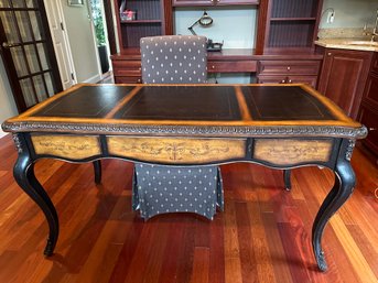 Hooker Leather Top Desk With 3 Drawers - O9