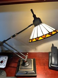 Mission Tiffany Style Lamp With Swinging Adjustable Arm - O11