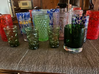 Colorful Retro Drinking Glassware Including Murano Art Glass Lot Of 14 - B28