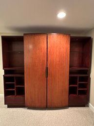 Large And Useful Two Tone Wall Unit With Sliding Doors - BO3