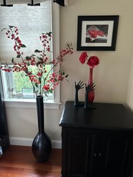 Black And Red Ballet Print, Tall Floor Vase, Table Vase And Hands - 2BB11