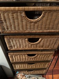 5 Drawer Wicker And Metal Storage Cabinet - 2MB C2