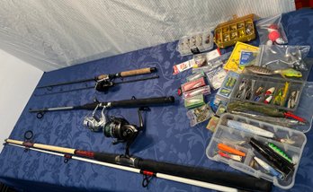 Quality Fishing Lot, Rods Are Complete, Reels Work As They Should And A Bunch Of Gear.