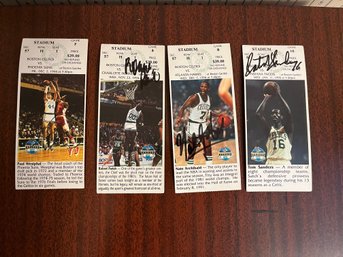 Four Signed 94 & 95 Tickets Westphal, Parish, Archibald, And Sanders - D04