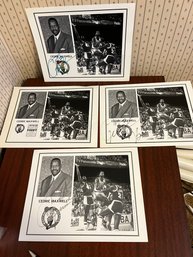 Four Photos Of Cedric Maxwell Of Boston Celtics -  3 Signed - D32
