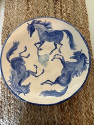 Laurie Dombroski 2000 Studio Art Pottery Horse Plate #1