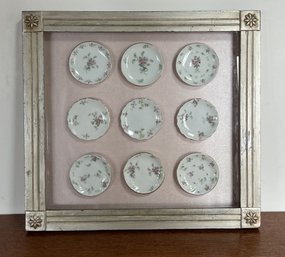 Simply Shabby Chic Shadow Box With Miniature Porcelain Plates Wall Decor 16.25' X 15' Adorable