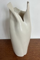 Exquisite Reeder Signed Soft Folded Pottery Vase 10' Tall