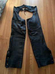 Leather Chaps Mens Solid Brass Buckle And Leathers Looks Great