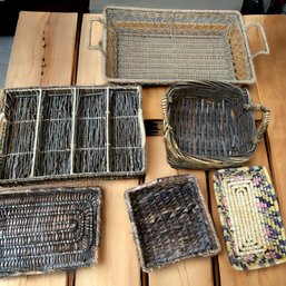 #622 Lot Of 6 Rectangle Baskets