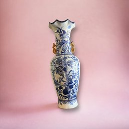 826 Blue/White Asian Vase - Large 35' T X 12'd