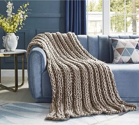 #16 Cozy Tyme 100 Polyester Throw - Taupe  Design: Yolly  Cozy  Extra Soft 50'x70'