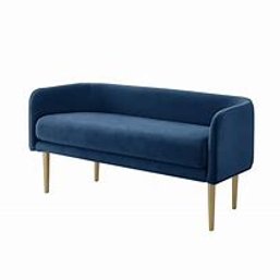 #39  Inspired Home Mikaela Blue Navy Bench With Upholstered Velvet