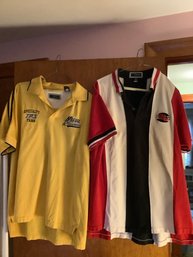 2 Vintage Softball Themed Collared Shirts - Size L
