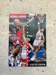 92 -93 Upper Deck Scoring Threats Michael Jordan Scottie Pippen #62 - 9