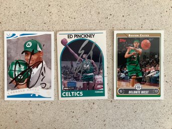 3 AUTOGRAPHED CARDS: 2005 Gerald Green Topps #238, Ed Pickney & Delonte West - 45