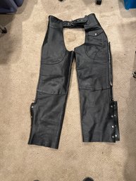 Black Leather Tourmaster Men's Chaps Size 38