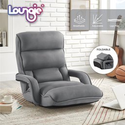 #57 Loungie Dalilah ReclinerFloor Chair, Foldable, Mesh, 5 Adjustable Positions, Washable Cover, Grey