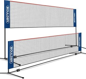 #22 Boulder Badminton Pickleball Net - Height Adjustable Portable Net For Junior Tennis, Kids Volleyball & Soc