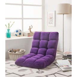 #52 Loungie Supersoft Folding Adjustable Floor Relaxing Gaming Recliner Chair Purple