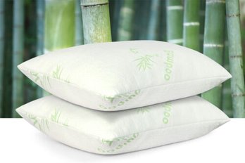 #109 Pair Bamboo Shredded Memory Foam Pillows-Reduce Neck, Back And Shoulder Pain Side Sleeper