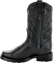 #52 Soto Boots Broad Square Toe Kids Western Boots K3004 Size 4 Black