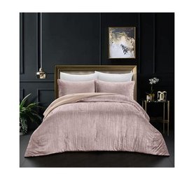 #30 Moriah Crinkle Velvet 3pc Comforter Set Blush