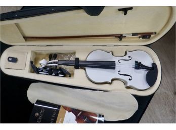 #230  White Mendini By Cecilio Violin