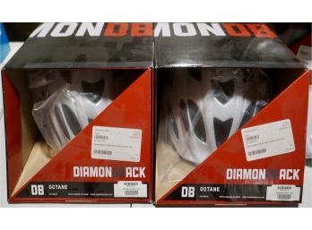 #6 Two Diamondback Ice White Youth Bike Helmets