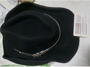 #48 Wool Silver Canyon Silverado Black Cowboy Hat Size Small