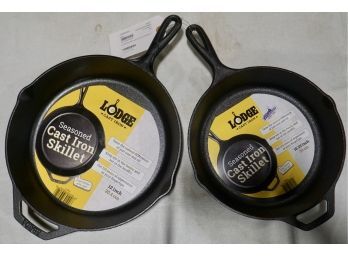 #98 Lodge Cast Iron Skillets 12' & 10 1/4'