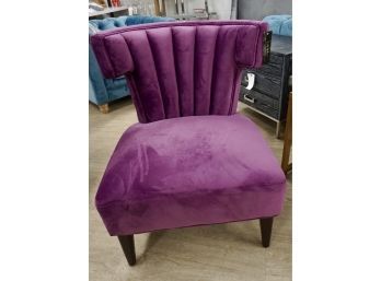 #138 Nicole Miller Purple Velvet Accent Chair