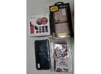 #92 Lot Of 4 Cell Phone Lens Kit & Cases & Otterbox