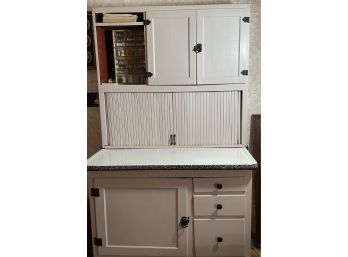 Hoosier Pink Oak Wood - Porcelain Slide Top Kitchen Unit 41' Wide X 26 'Deep X 67.5' T Contents NOT Included