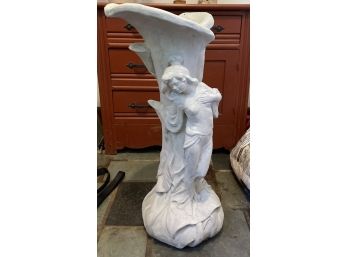 Concrete Garden Fountain Top 26' Tall Whimsical Topless Garden Fairy & Flower