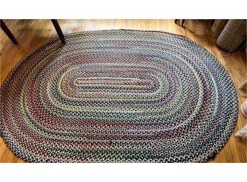 Vintage Oval Braided Rug - Needs Little TLC - Large - Measures 108' X 75'