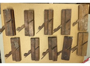 Lot Of 10 Antique Molding Planes Wood