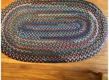 Vintage Oval Braided Rug 64' X 38'