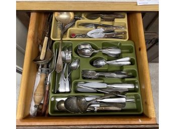 Kitchen Lot #9 - 2 Drawers Silverware & Various Kitchen Utensils - All Shown