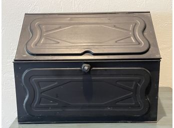 Black Metal Country Bread Box Star & Moon Side Airholes With 2 Doors